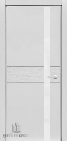 Дверь межкомнатная S2 Черное стекло натуральный шпон 600x2000 Beloe Steklo