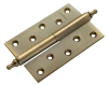 Петля карточная разъемная латунная MB 120X80X3.5 AB L C с коронкой левая, врезная, цвет античная бронза