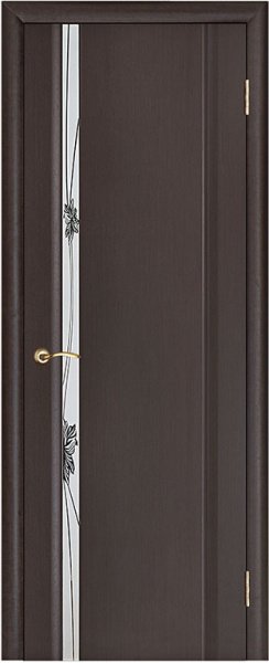 Дверь межкомнатная Стелла 1 натуральный шпон венге остекленная 600x2000 1 Venge