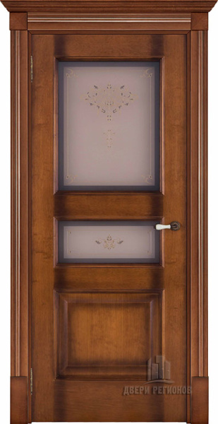 Дверь межкомнатная Терзо Кристалл закаленное натуральный шпон орех остекленная 600x2000 Светлый