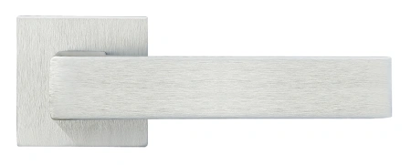 Ручка дверная MIRA  MH-54-S6 SSC раздельная на квадратной розетке, цвет суперматовый хром, ЦАМ Light