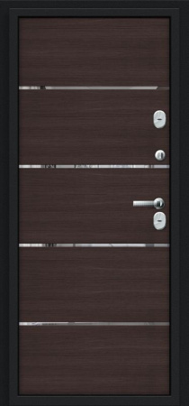 Металлическая дверь Thermo Лайн Букле чёрное/Wenge Veralinga