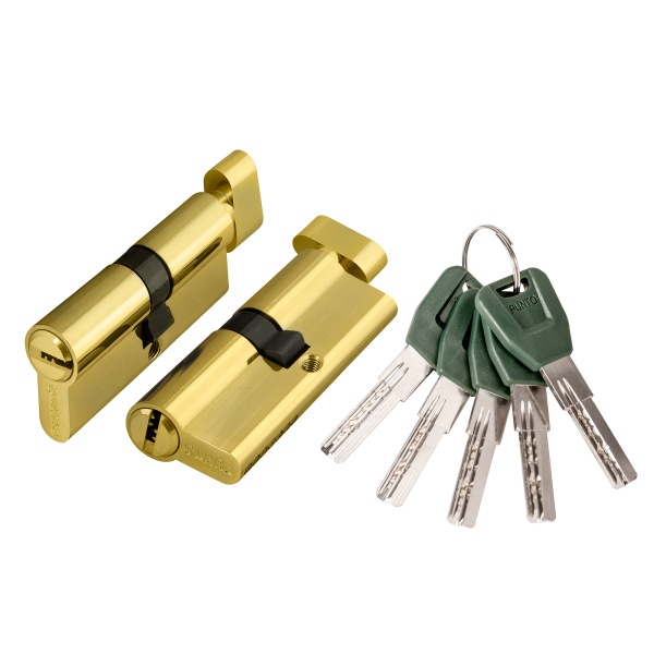 Цилиндровый Punto (Пунто) механизм (A202/60) A2002Knob60(25+10+25) с вертушкой PB латунь