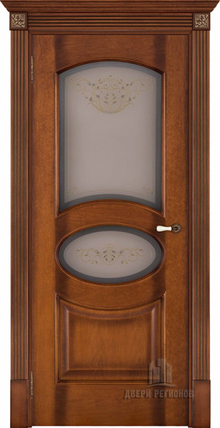 Дверь межкомнатная Соло Кристалл закаленное натуральный шпон светлый мед остекленная 600x2000 Светлый