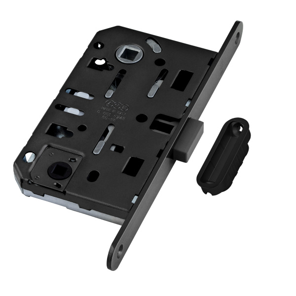 B06102.50.93.640 AGB (АГБ) Защелка врезная WC (черный) MEDIANA POLARIS с отв. планкой (скин)