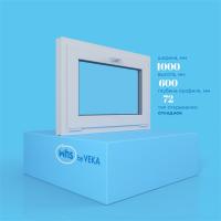 Окно фрамуга VEKA WHS 72 (1000ш х 600в) двухкамерное, цвет Белый