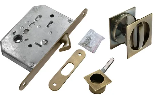 Комплект для раздвижных дверей MHS-2 WC AB, цвет античная бронза, ЦАМ