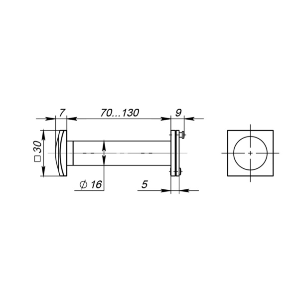 Глазок дверной ZN1 L-2 75/130 мм (матовый хром)