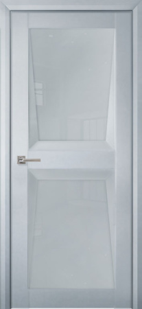 Дверь межкомнатная Перфекто (Perfecto) 103 покрытие soft touch зеленый бархат остекленная 600x2000 Серый бархат