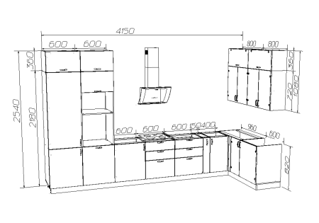 Готовый кухонный гарнитур БЕАТРИС 8