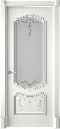 Дверь межкомнатная Багет 4 эмаль и лак эмаль белая остекленная 600x2000 4 Steklo