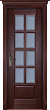 Дверь межкомнатная Грация массив махагон остекленная