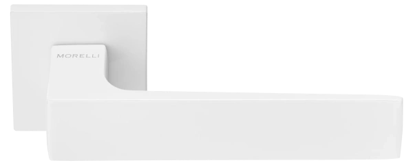 Ручка дверная MIRA  MH-54-S6 W раздельная на квадратной розетке, цвет белый, ЦАМ Light