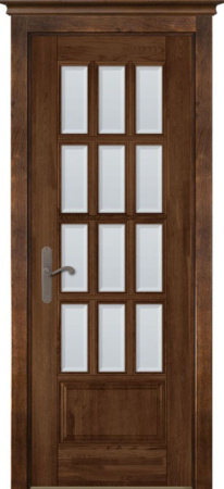 Дверь межкомнатная Грация массив махагон остекленная 600x2000 Steklo Antichnyy