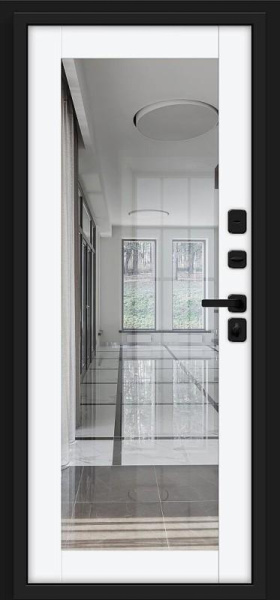 Металлическая дверь Флэт/SBlack Black Shell/White Silk