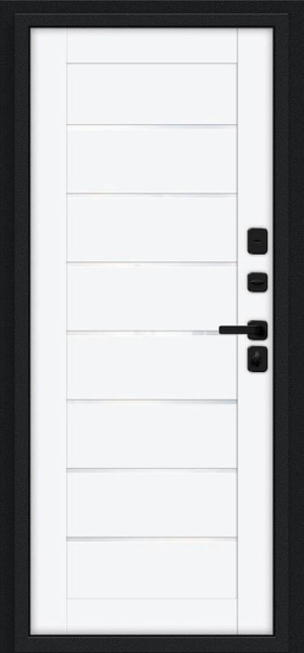 Металлическая дверь Техно Д2/SBlack Букле черное/White Silk