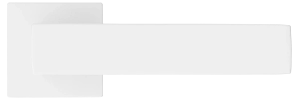 Ручка дверная MIRA  MH-54-S6 W раздельная на квадратной розетке, цвет белый, ЦАМ Light