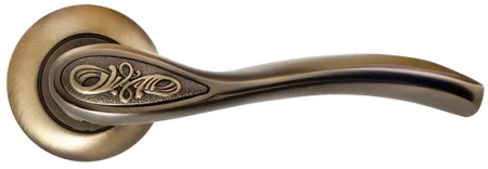 Ручка дверная CATHERINE MH-36 COF раздельная на круглом основании, цвет кофе, ЦАМ Light