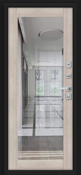 Металлическая дверь Флэт/BChrome Almon/Cappuccino Melinga