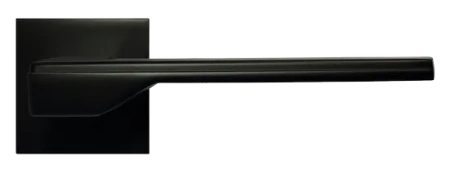 Ручка дверная PIERRES MH-49-S6 BL раздельная на квадратной розетке, цвет черный, ЦАМ Light